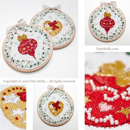 Bauble & Heart Christmas Hoops Bauble & Heart Christmas Hoops